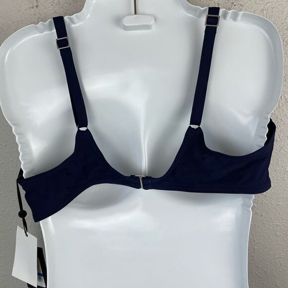 NWT DKNY Navy Blue Bikini Top Sizes XL or XXL - Picture 2 of 3